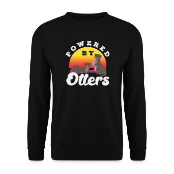 Otter Tierliebhaber Seeotter Cartoon - Unisex Pullover - Schwarz - Vorne - Alina (178cm) & Michal (187cm)