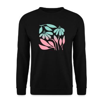 Marguerite en vert dégradé - Sweat-shirt Unisexe - noir - Devant - Alina (178cm) & Michal (187cm)