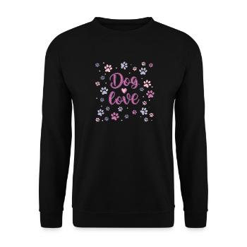 Pastellfarbene Hundeliebe - Unisex Pullover - Schwarz - Vorne - Alina (178cm) & Michal (187cm)