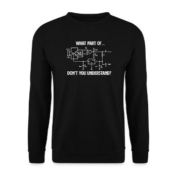 Welchen Teil der Schaltung verstehst du nicht? - Unisex Pullover - Schwarz - Vorne - Alina (178cm) & Michal (187cm)