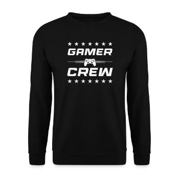 Gamer Crew Logo Print - Unisex Sweatshirt - black - Front - Alina (178cm) & Michal (187cm)