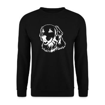 Golden Retriever Dog Head T-shirt Cadeau - Sweat-shirt Unisexe - noir - Devant - Alina (178cm) & Michal (187cm)