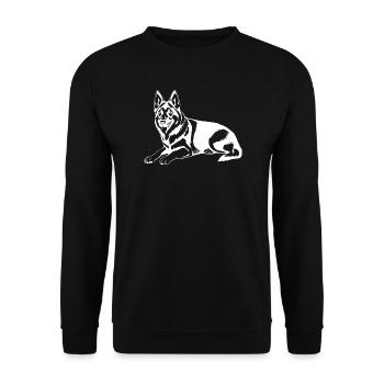 Schäferhund - Unisex Pullover - Schwarz - Vorne - Alina (178cm) & Michal (187cm)