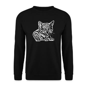 Chat Chat Bébé T-shirt Idée Cadeau - Sweat-shirt Unisexe - noir - Devant - Alina (178cm) & Michal (187cm)