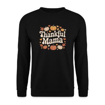 Thankful Mom Fall Pumpkins Hearts Love - Unisex Sweatshirt - black - Front - Alina (178cm) & Michal (187cm)