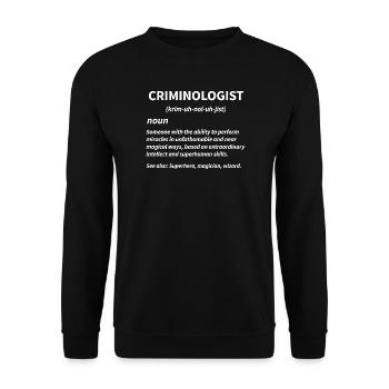 Kriminologe Definition Lustige Strafjustiz - Unisex Pullover - Schwarz - Vorne - Alina (178cm) & Michal (187cm)