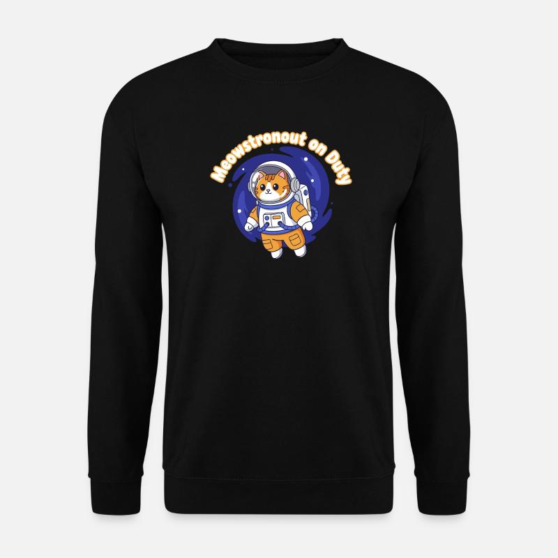 Meowstronaut On Duty - Unisex Pullover - Schwarz