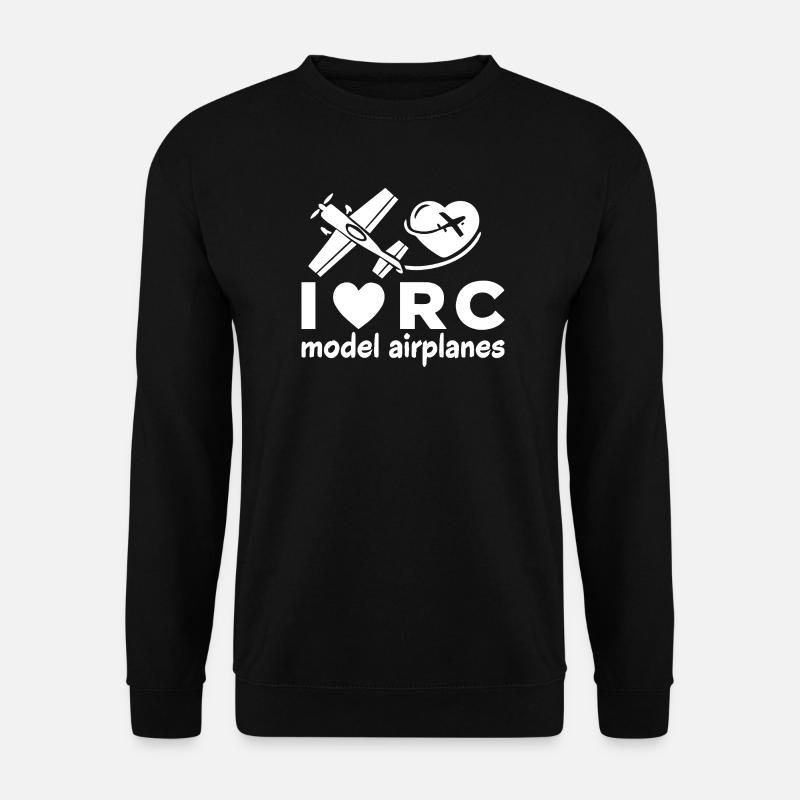 i_love_model_airplanes - Unisex Pullover - Schwarz