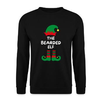 L’elfe barbu. Drôle de dicton pour Noël - Sweat-shirt Unisexe - noir - Devant - Alina (178cm) & Michal (187cm)