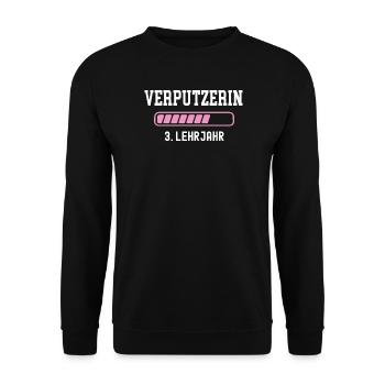Plasterer apprenticeship 3 year plasterer apprenticeship - Unisex Sweatshirt - black - Front - Alina (178cm) & Michal (187cm)