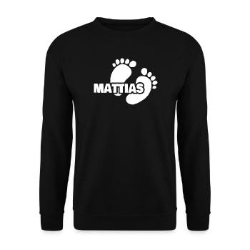Birth of Mattias - Unisex Sweatshirt - black - Front - Alina (178cm) & Michal (187cm)
