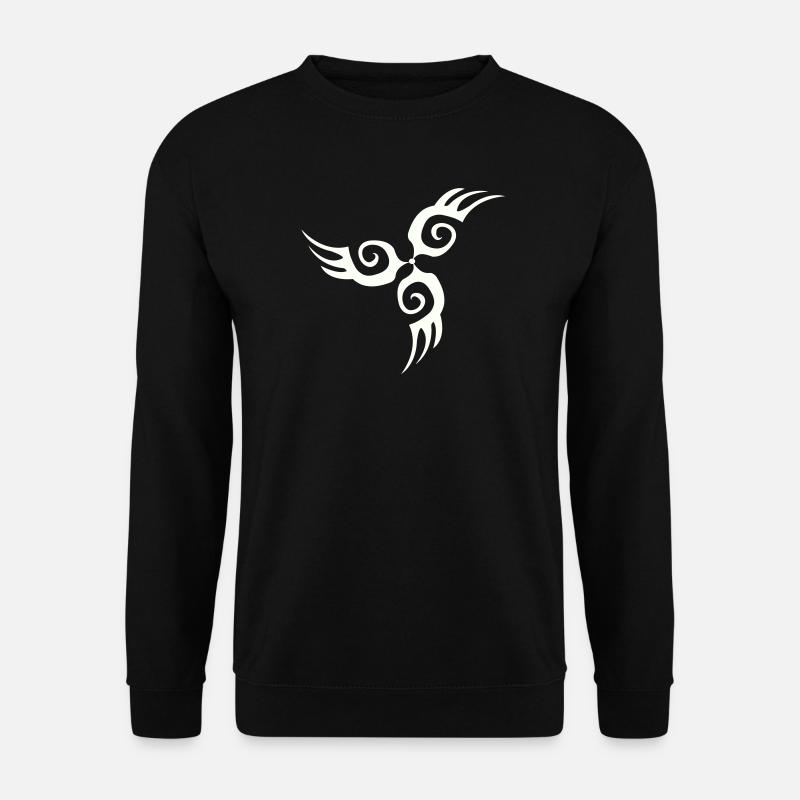 Tribal Wing Silhouette Tattoo - Unisex Sweatshirt - black