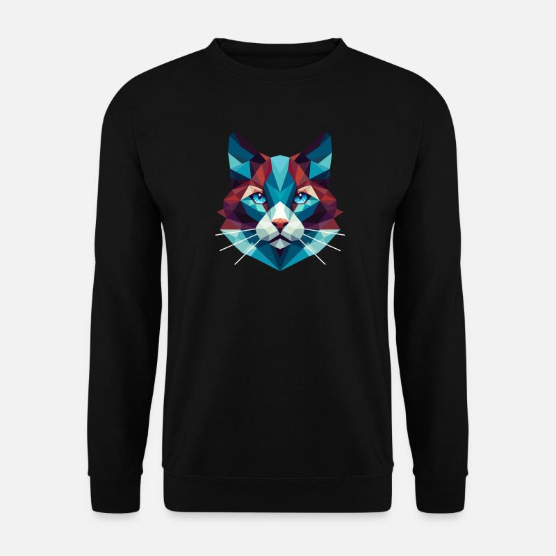 Cat Lowpoly - Unisex Sweatshirt - black