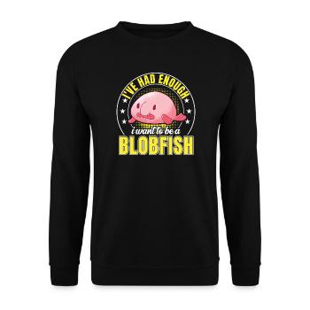 Blobfish have had enough Funny Blobfish - Unisex Sweatshirt - black - Front - Alina (178cm) & Michal (187cm)