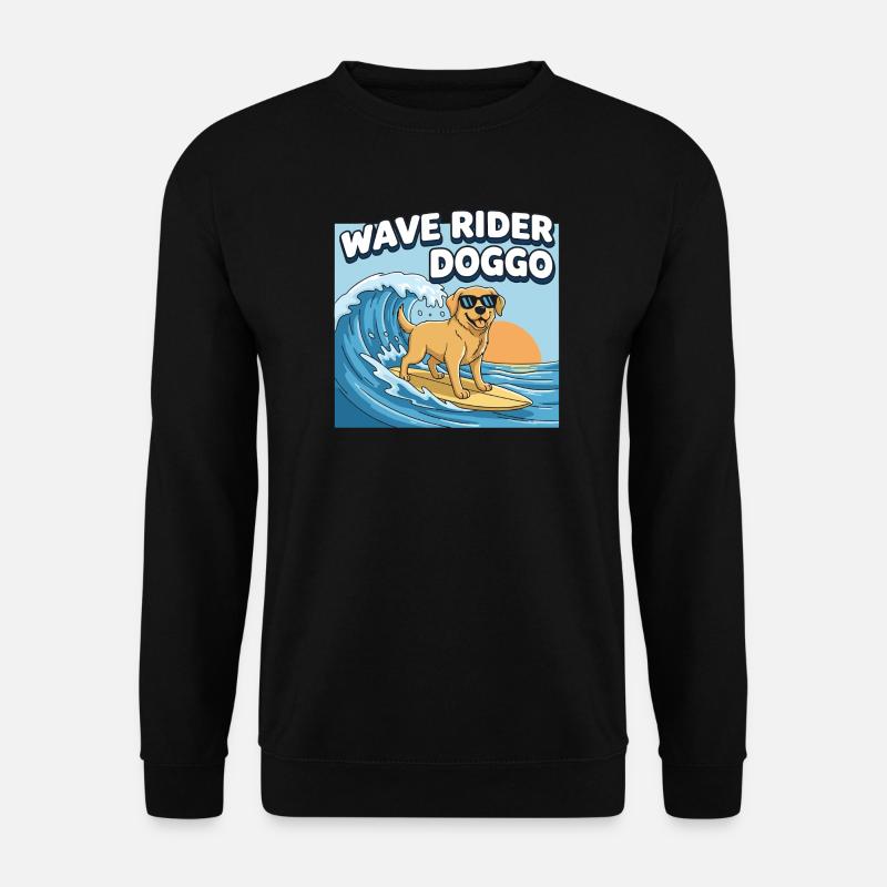 Wellenreiter Hund Surf - Unisex Pullover - Schwarz