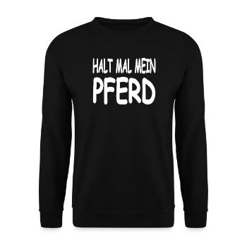 horses - Unisex Sweatshirt - black - Front - Alina (178cm) & Michal (187cm)