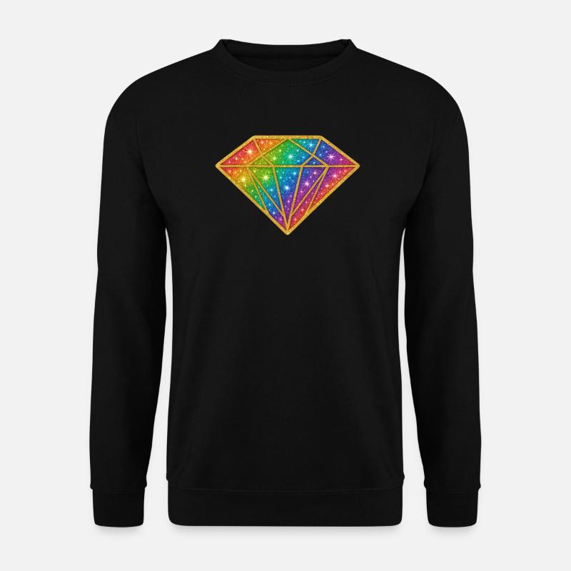 Rainbow Diamond Glitter - Unisex Sweatshirt - black
