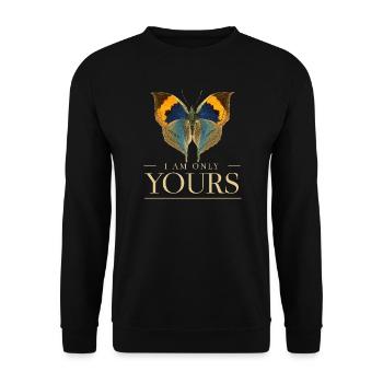 Motif papillon LOVE – Je suis juste à toi - Sweat-shirt Unisexe - noir - Devant - Alina (178cm) & Michal (187cm)