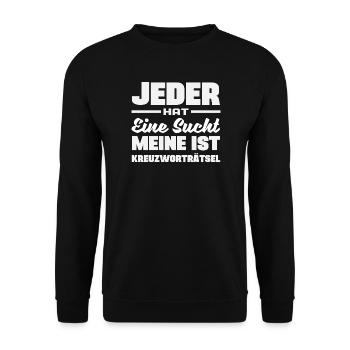 Crossword Puzzle Addiction Funny Puzzle Humor - Unisex Sweatshirt - black - Front - Alina (178cm) & Michal (187cm)