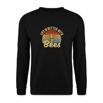 La vie est meilleure avec les abeilles - Sweat-shirt Unisexe - noir - Devant - Alina (178cm) & Michal (187cm)