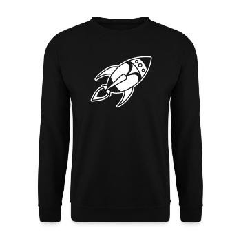 Retro Space Rocket – Space Spaceship Design - Unisex Sweatshirt - black - Front - Alina (178cm) & Michal (187cm)