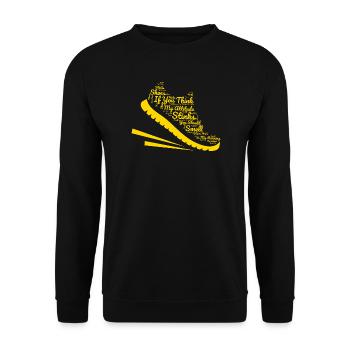 Courir mon attitude pue Sentir mes chaussures Marathon - Sweat-shirt Unisexe - noir - Devant - Alina (178cm) & Michal (187cm)