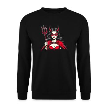Diable Trident Enfer Diable Femme Femme Diable - Sweat-shirt Unisexe - noir - Devant - Alina (178cm) & Michal (187cm)