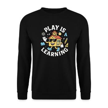 Jouer, c’est apprendre, préscolaire, préscolaire, maternelle - Sweat-shirt Unisexe - noir - Devant - Alina (178cm) & Michal (187cm)
