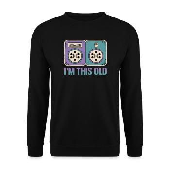 Je suis aussi vieux - T-Shirt Nerd Drôle - Sweat-shirt Unisexe - noir - Devant - Alina (178cm) & Michal (187cm)