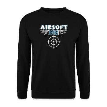 Airsoft Airsofter Rentner Rente Ruhestand - Unisex Pullover - Schwarz - Vorne - Alina (178cm) & Michal (187cm)