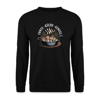 Mushroom Picking Mushrooms Picking Mushroom Hunters Forest - Unisex Sweatshirt - black - Front - Alina (178cm) & Michal (187cm)