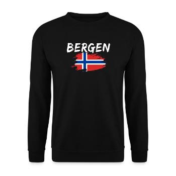 Bergen, Norway - Unisex Sweatshirt - black - Front - Alina (178cm) & Michal (187cm)