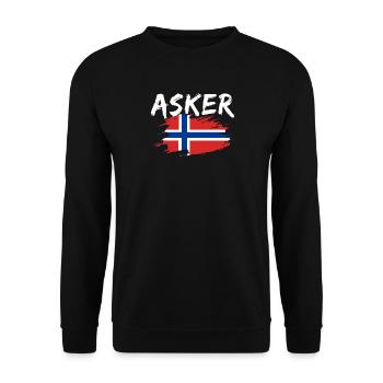 Asker, Norway - Unisex Sweatshirt - black - Front - Alina (178cm) & Michal (187cm)