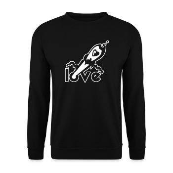 Love Rocket – Heart Space Space Design - Unisex Sweatshirt - black - Front - Alina (178cm) & Michal (187cm)