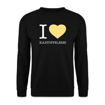 I love Kartoffelbrei - Unisex Pullover - Schwarz - Vorne - Alina (178cm) & Michal (187cm)