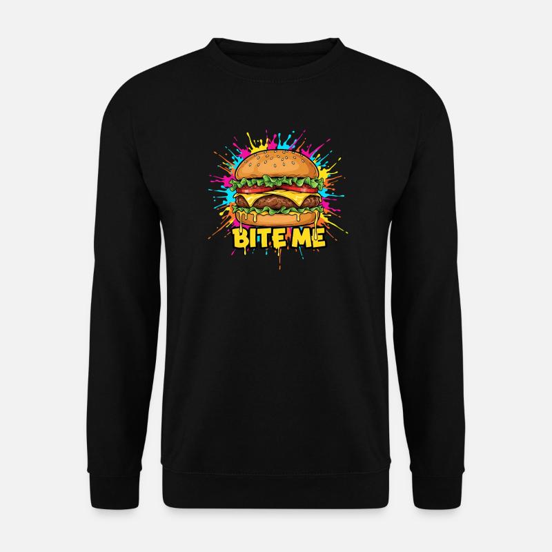 Popart Burger Bite Me  - Unisex Pullover - Schwarz