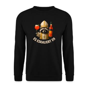 Es Eskaliert Eh Waschbär Spritz Party Geschenkidee - Unisex Pullover - Schwarz - Vorne - Alina (178cm) & Michal (187cm)