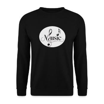 Musical font with music ornament - Unisex Sweatshirt - black - Front - Alina (178cm) & Michal (187cm)