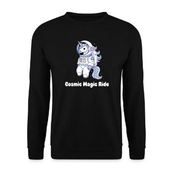 Cosmic Unicorn Space Travel - Unisex Sweatshirt - black - Front - Alina (178cm) & Michal (187cm)