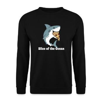 Hai beißt Pizza - Unisex Pullover - Schwarz - Vorne - Alina (178cm) & Michal (187cm)