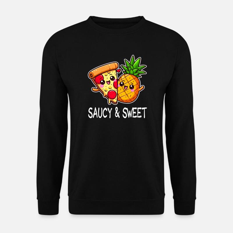 Cartoony Friend Ananaspizza - Unisex Pullover - Schwarz