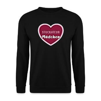 Plasterer girl apprentice plasterer colleague - Unisex Sweatshirt - black - Front - Alina (178cm) & Michal (187cm)