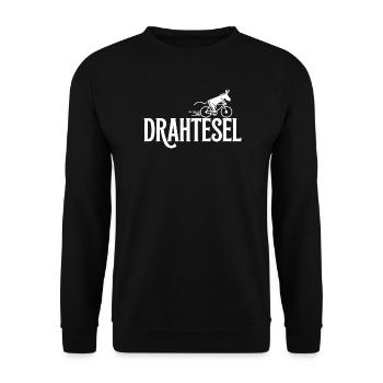 Drahtesel Funny Donkey on Bicycle Design - Unisex Sweatshirt - black - Front - Alina (178cm) & Michal (187cm)