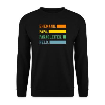 mari papa parapente aventure parapente - Sweat-shirt Unisexe - noir - Devant - Alina (178cm) & Michal (187cm)