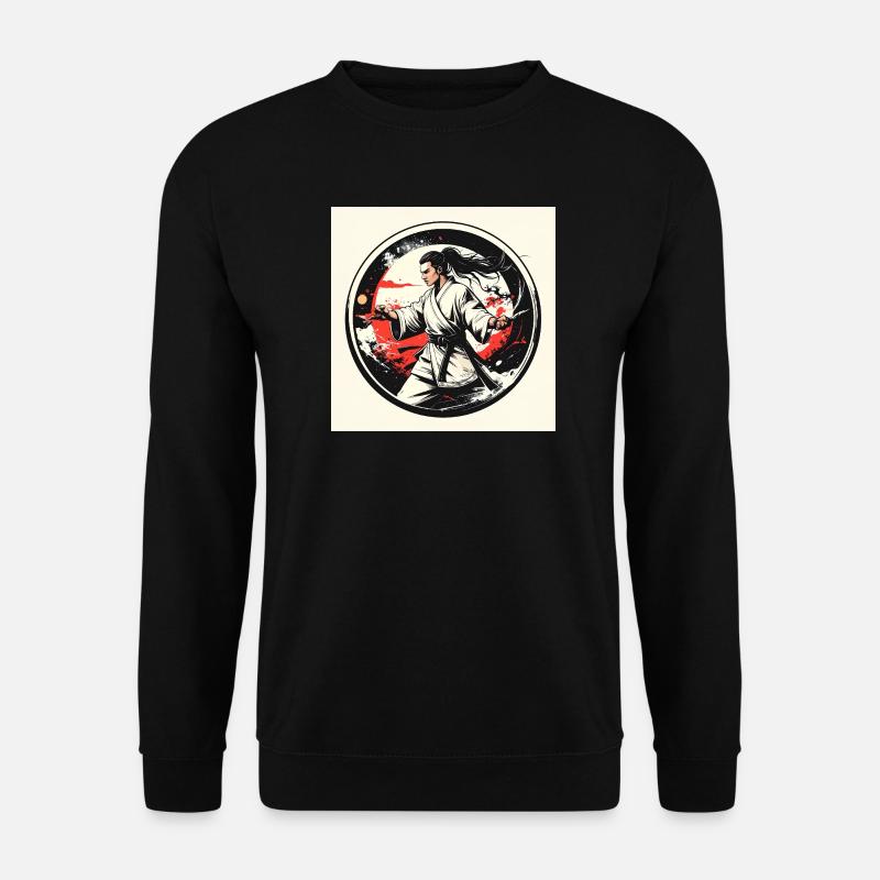 Kampfkunstheld im weißen Gi - Unisex Pullover - Schwarz