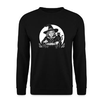 Witch Cooking Cook Soup Cooking Spoon Cat Black - Unisex Sweatshirt - black - Front - Alina (178cm) & Michal (187cm)