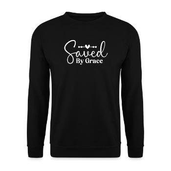 sauvé par la grâce - Sweat-shirt Unisexe - noir - Devant - Alina (178cm) & Michal (187cm)