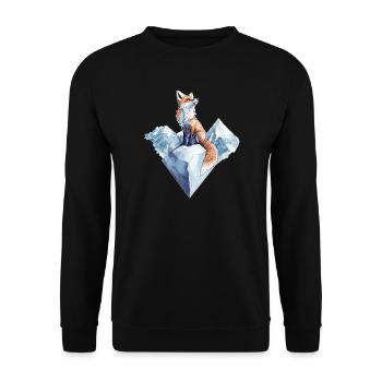 Fox winter motif - Unisex Sweatshirt - black - Front - Alina (178cm) & Michal (187cm)