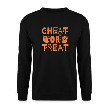 Cheat or Treat – Halloween for gamer ghosts - Unisex Sweatshirt - black - Front - Alina (178cm) & Michal (187cm)