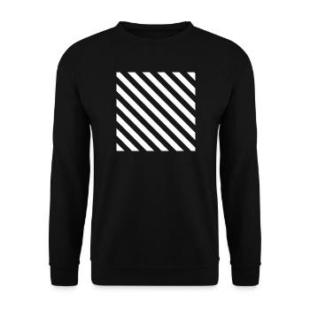Diagonales Streifen-Mono-Muster - Unisex Pullover - Schwarz - Vorne - Alina (178cm) & Michal (187cm)